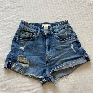 H&M high waisted distressed shorts